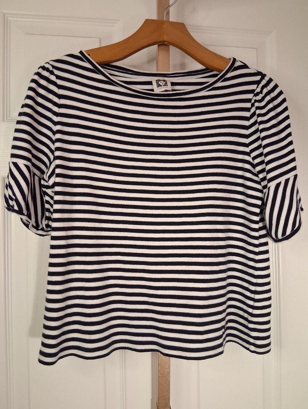 Anne Klein Striped Boxy Shirt Small Top